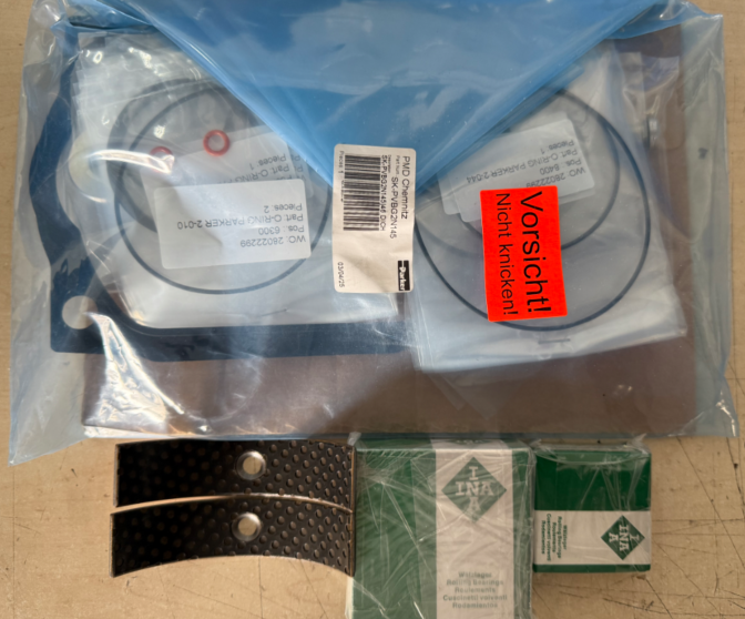 Start the pump overhaul seal package